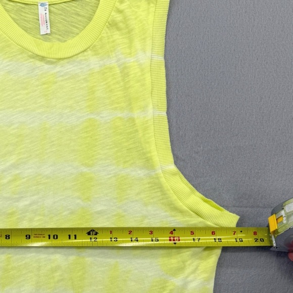 Free People Movement Tie Dye Love Tank Muscle Crop Neon Yellow Highlighter Small - Picture 7 of 7